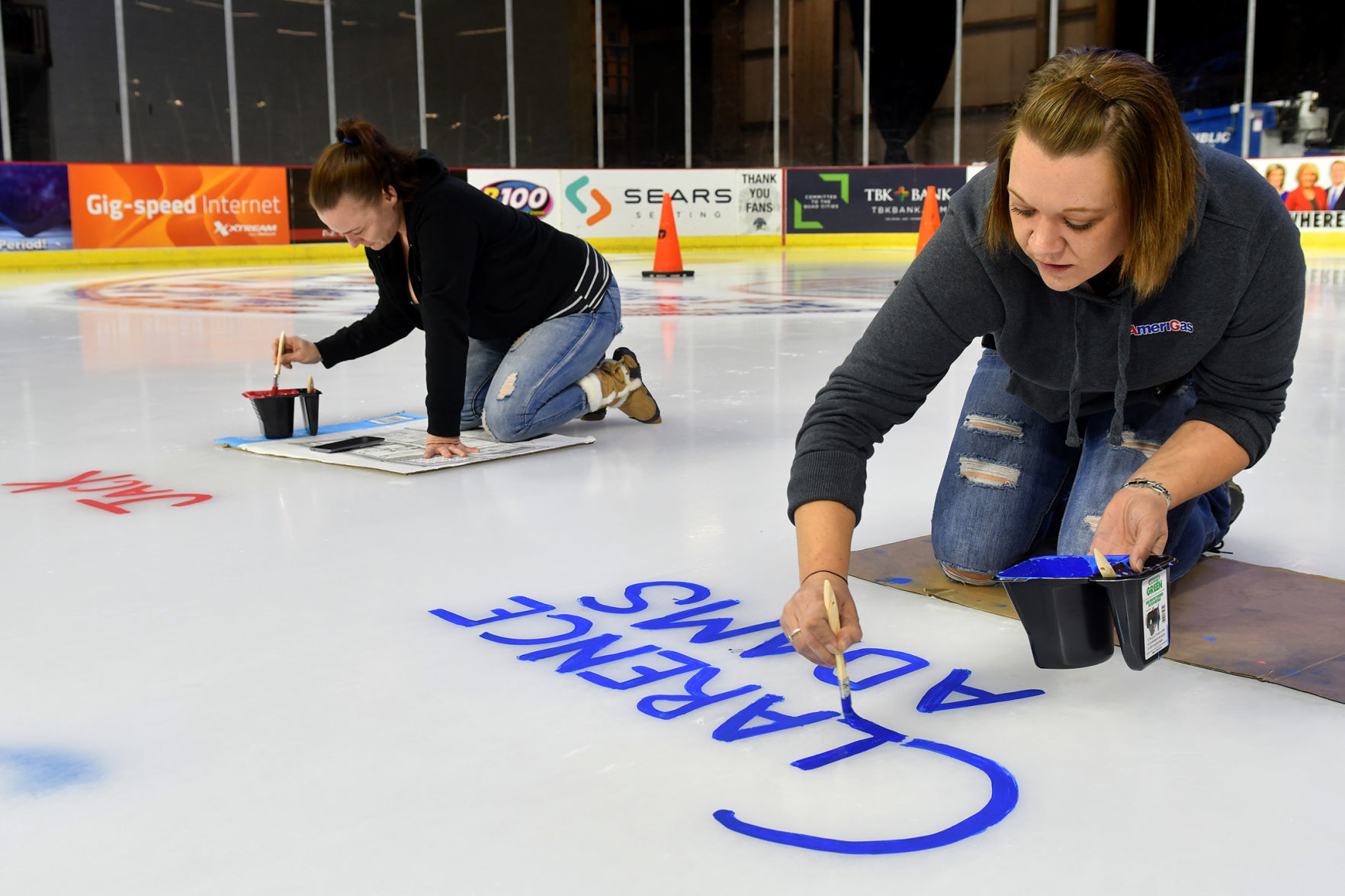 Salute To Military ice painting at the TaxSlayer Center